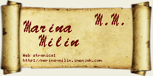 Marina Milin vizit kartica